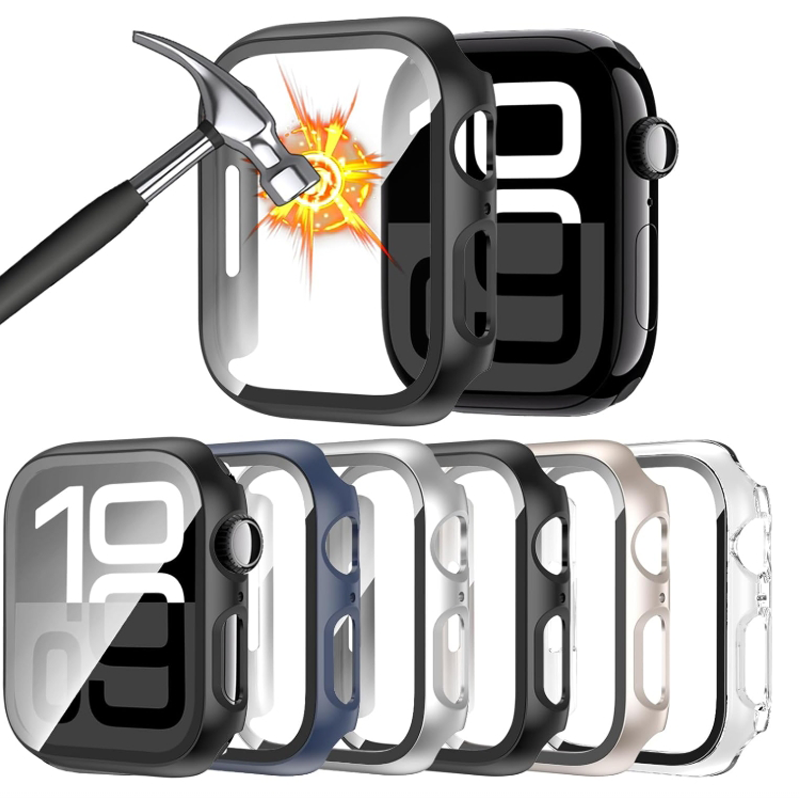 Smartwatch Band Accessories - Tempered Glass+Case For Apple Watch 44mm