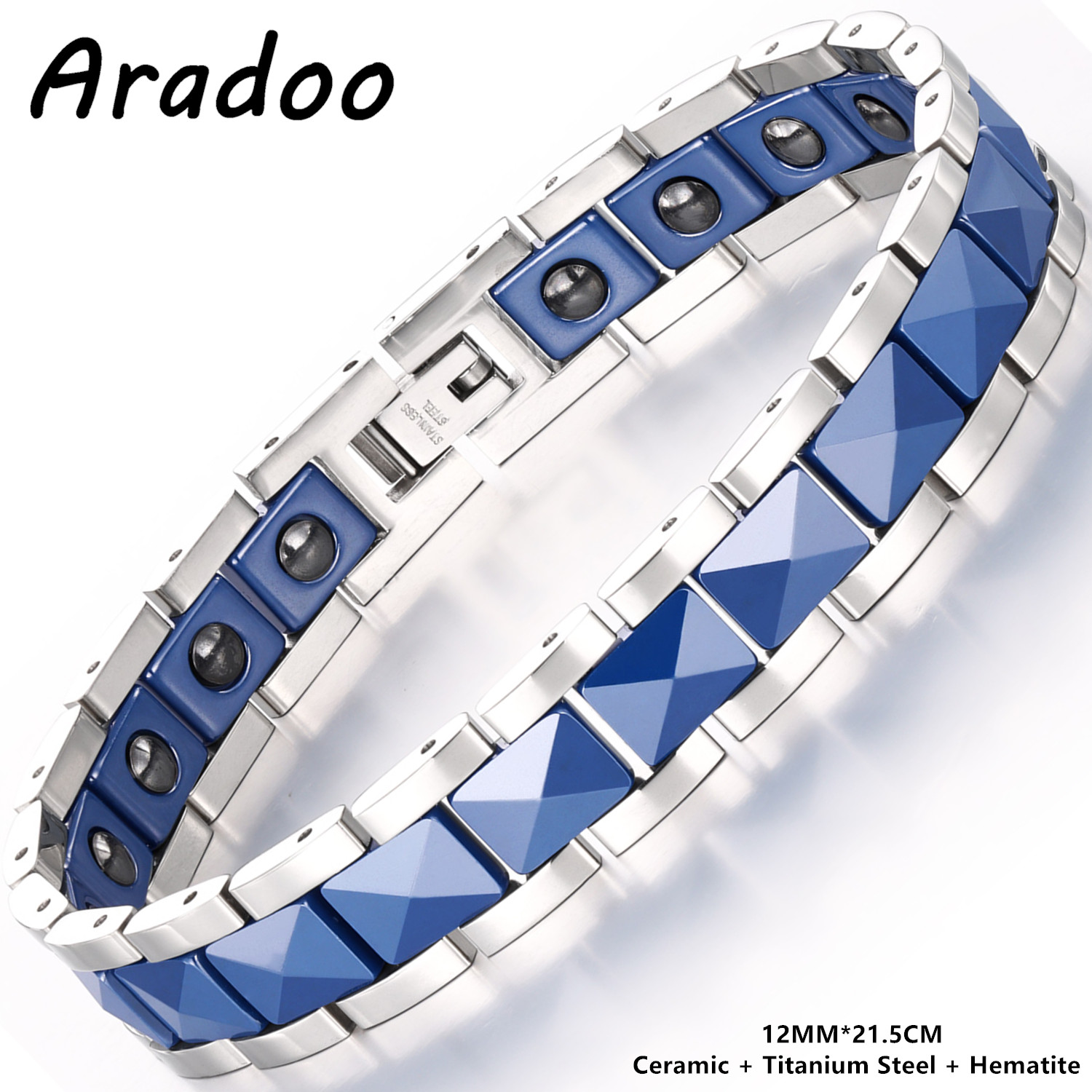 Ceramic Link Bracelet - ARADOO Premium Ceramic Titanium Steel Bracelet
