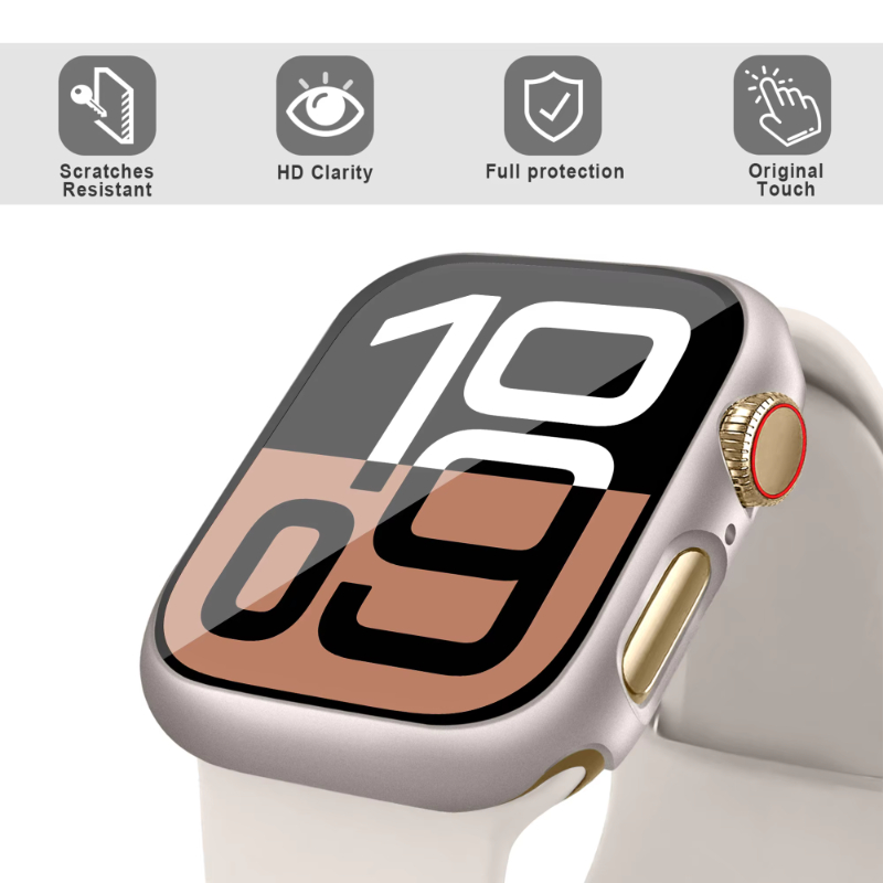 Tempered Glass+Case For Apple  - Smartwatch Band Accessories ulasan dan harga