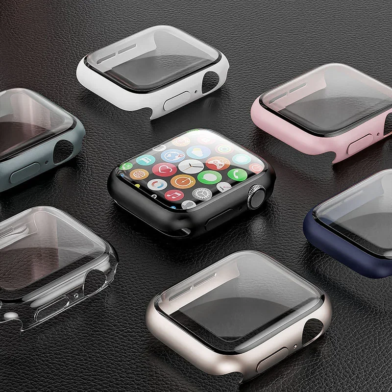 Tempered Glass+cover For Apple - Smartwatch Band Accessories ulasan dan harga