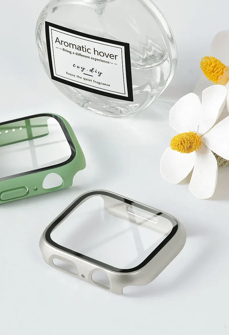 Tempered Glass+cover For Apple - Smartwatch Band Accessories ulasan dan harga