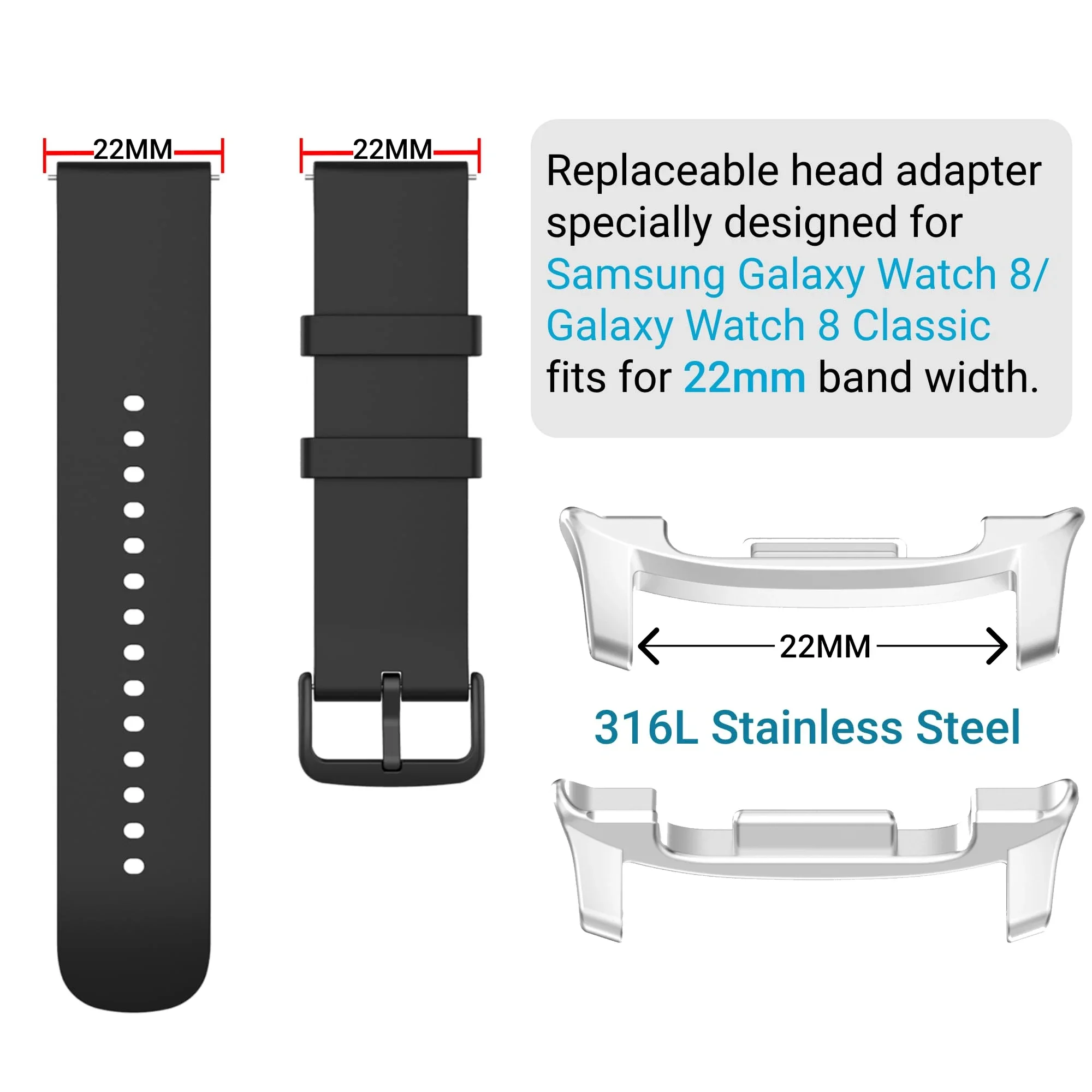 2PCS Stainless Steel Watch Ada - Watch Band Connector ulasan dan harga