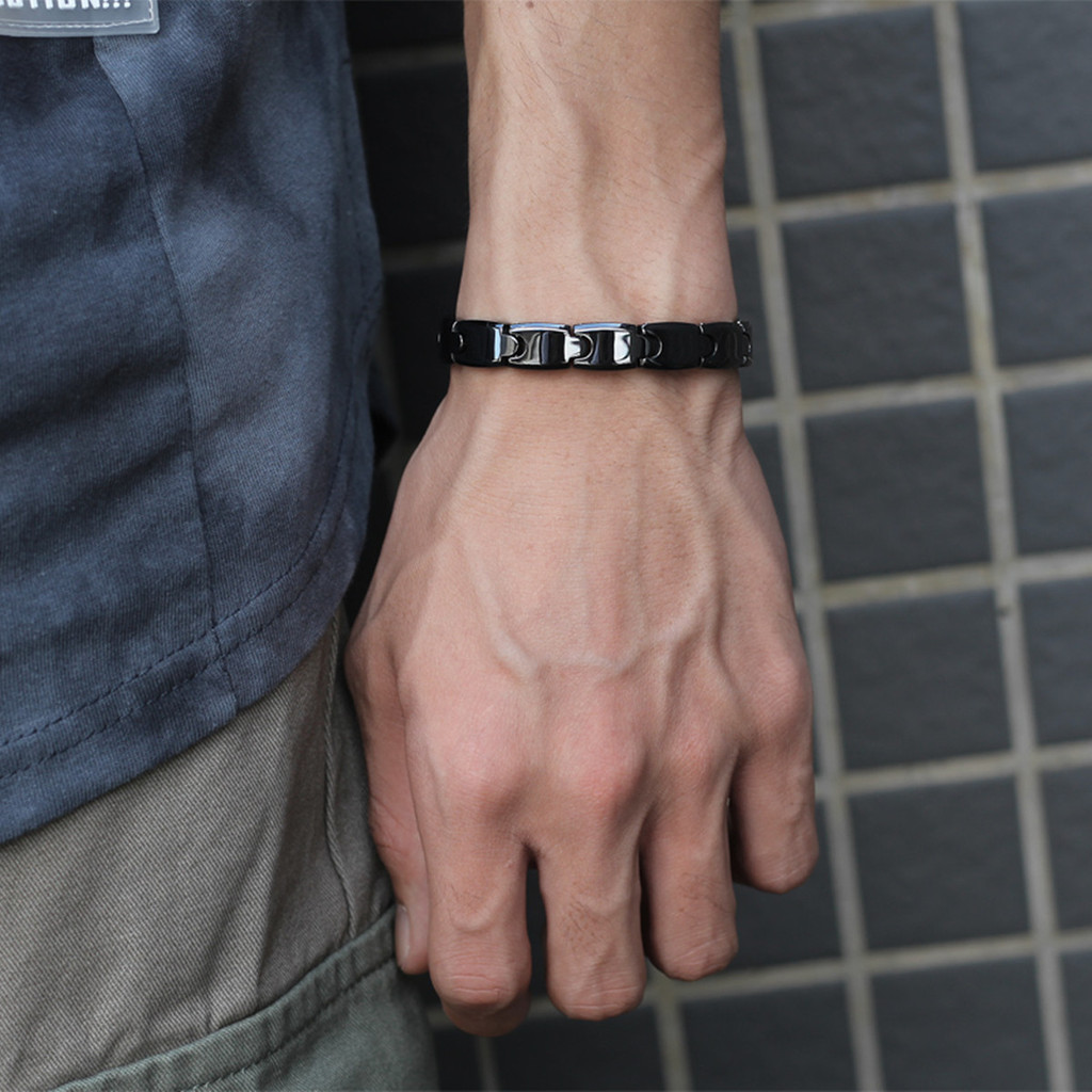 Aradoo Premium Ceramic Hematit - Ceramic Link Bracelet ulasan dan harga