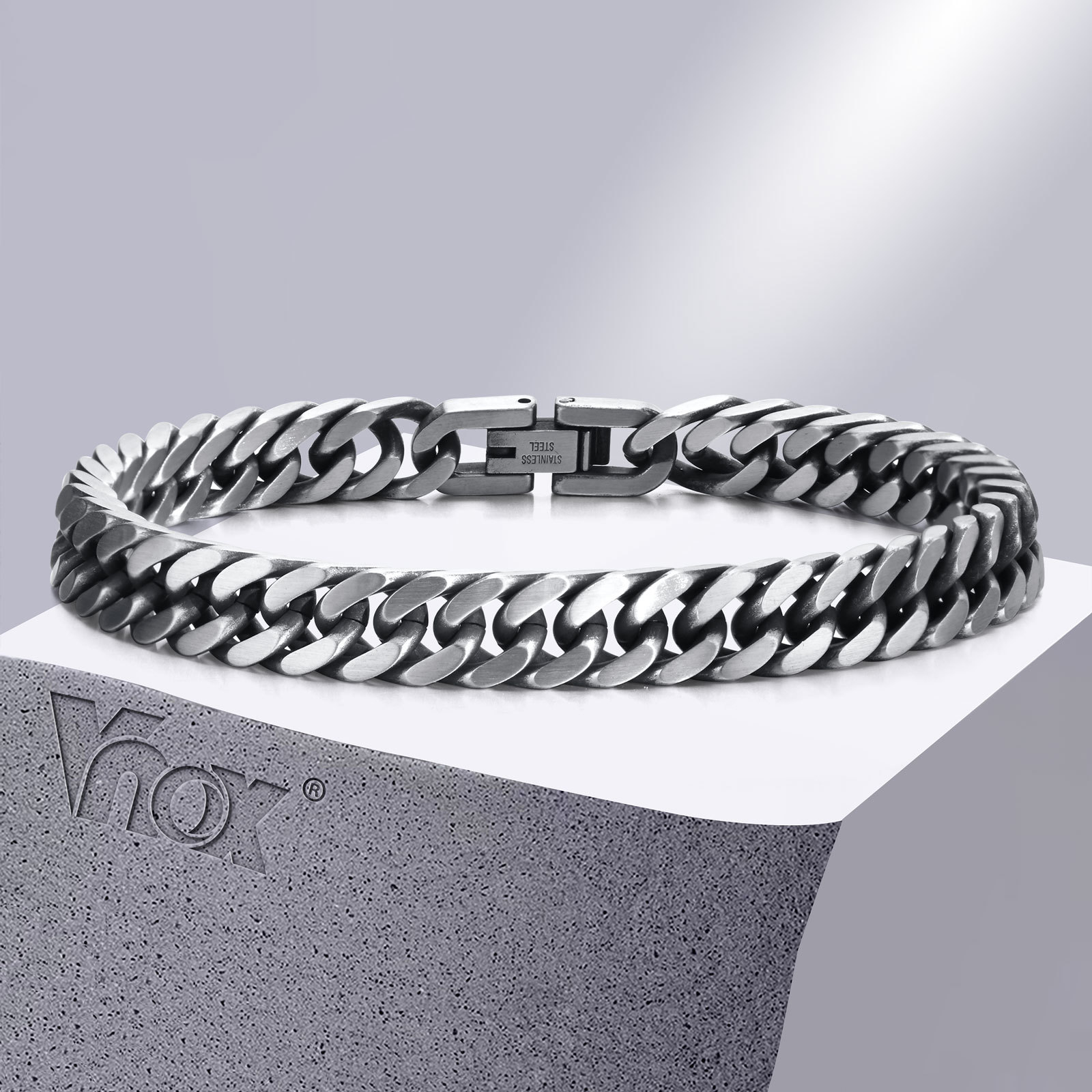 Vnox Chunky Retro Cuban Chain  - Ceramic Link Bracelet ulasan dan harga