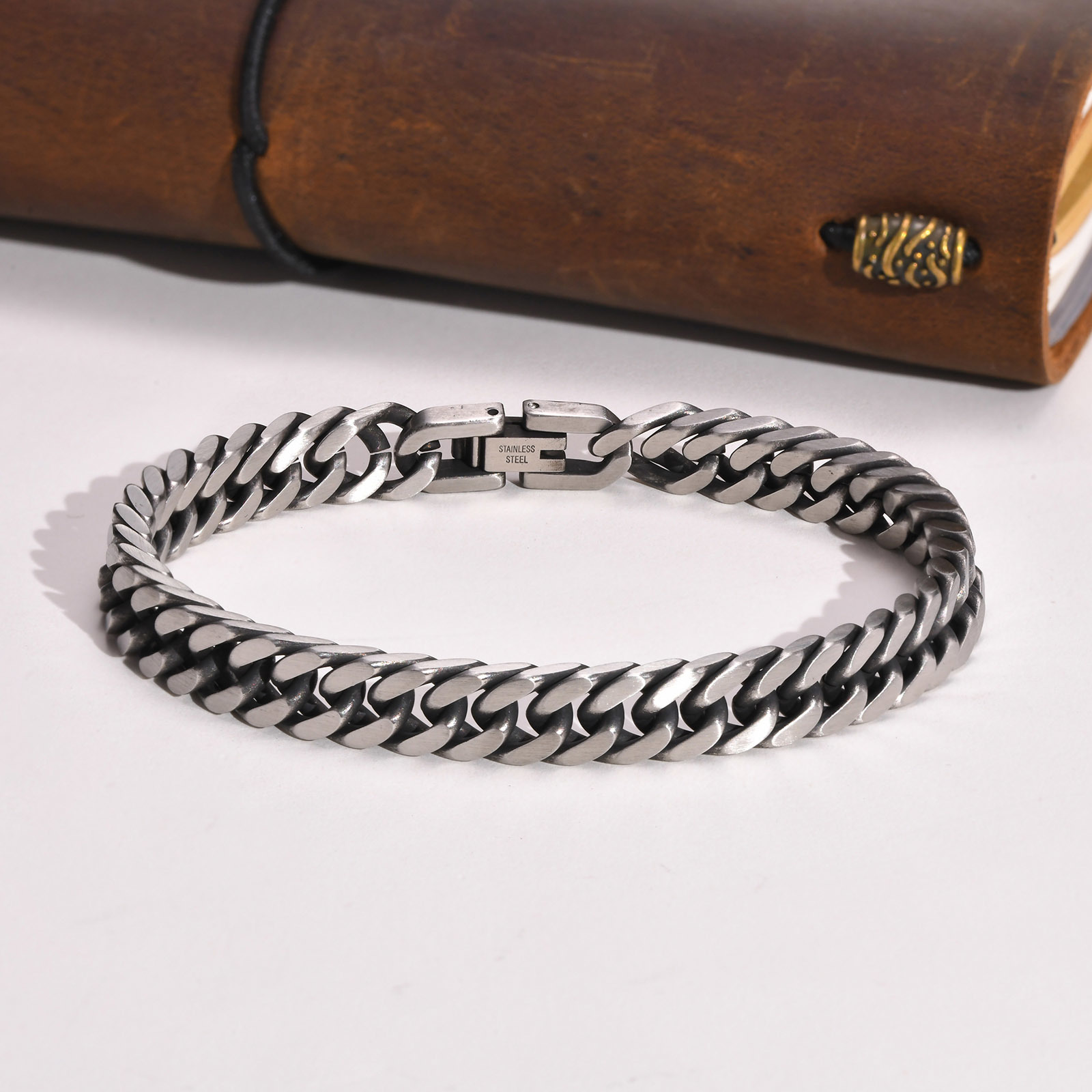 Vnox Chunky Retro Cuban Chain  - Ceramic Link Bracelet ulasan dan harga