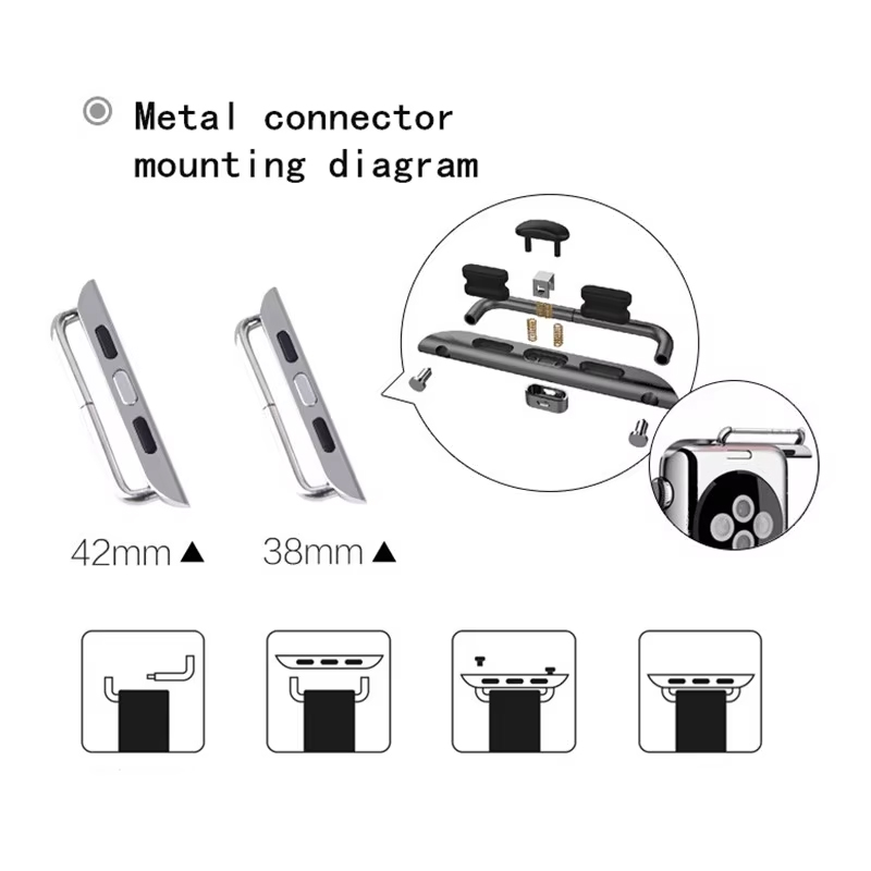 2pcs Stainless Steel Connector - Watch Band Connector ulasan dan harga