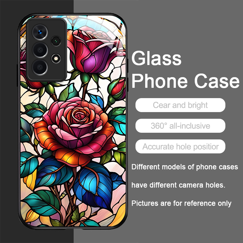 Art Colorful Glass Style Rose  - Samsung Galaxy A55 ulasan dan harga