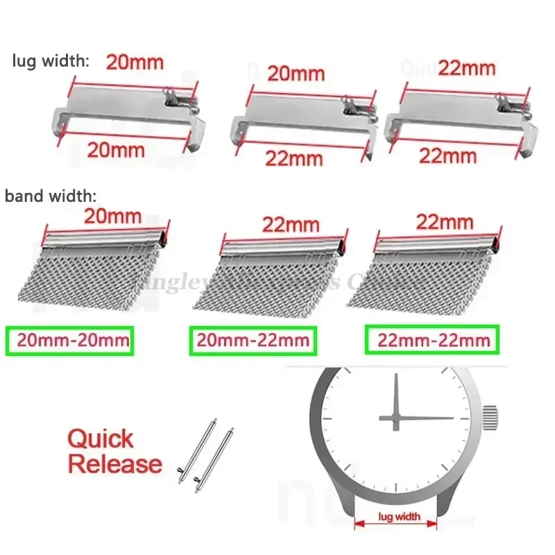 2pcs Watch Band Adapters 20mm  - Watch Band Connector ulasan dan harga